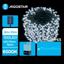 Aigostar - LED Solárna vianočná reťaz 100xLED/8 funkcií 12m IP65 studená biela