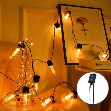 Aigostar - LED Solárna vianočná reťaz 10xLED/6,5m 500 mAh IP65 teplá biela