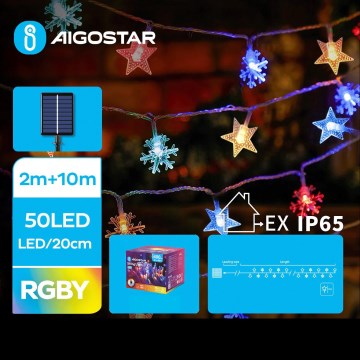 Aigostar - LED Solárna vianočná reťaz 50xLED/8 funkcií 12m IP65 multicolor