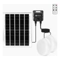 Aigostar - LED solárne stropné svietidlo so senzorom 2xLED/70W/3,7V 12000 mAh IP65 + diaľkové ovládanie