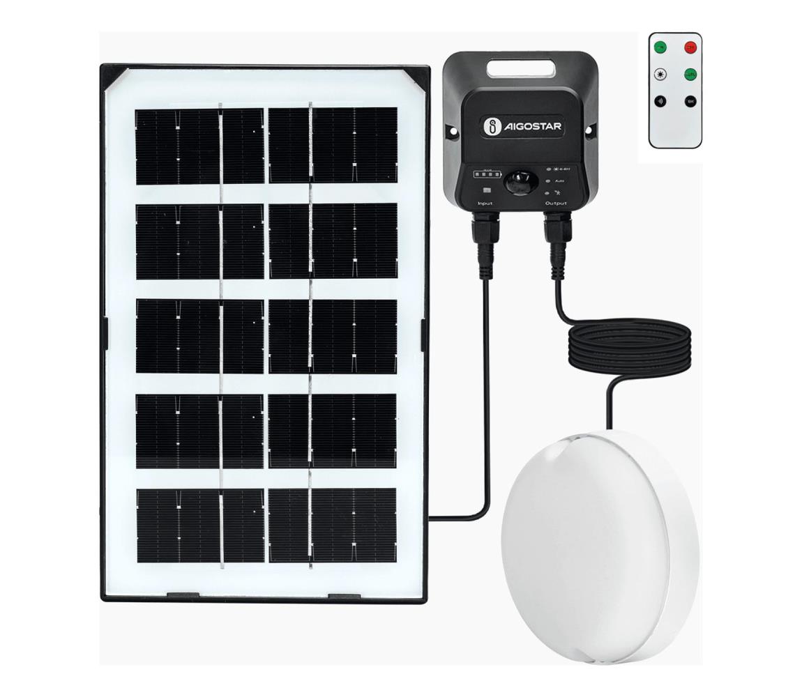 B.V. - LED solárne stropné svietidlo so senzorom LED/3,7V 3000 mAh IP65 + diaľkové ovládanie B1020135I