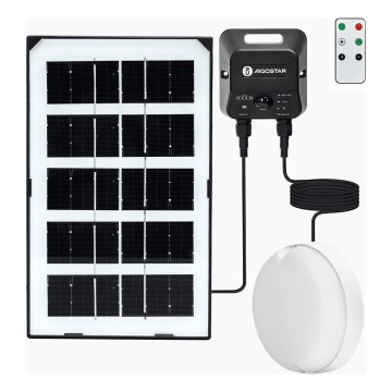 Aigostar - LED Solárne stropné svietidlo so senzorom LED/35W/3,7V 3000 mAh IP65 + diaľkové ovládanie