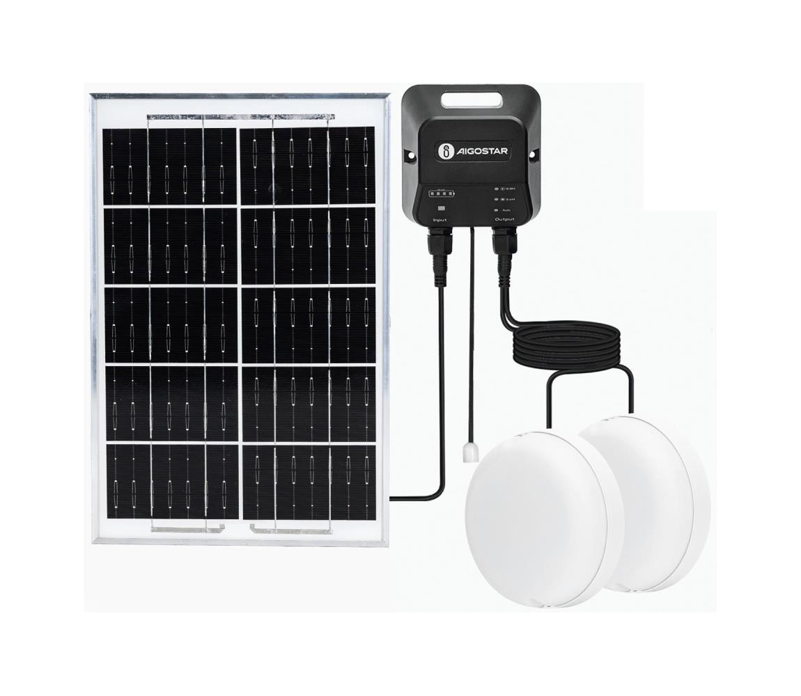 B.V. - LED solárne svietidlo 2xLED/35W/12V 6000 mAh 6500K priemer 16,8 cm B1020135G