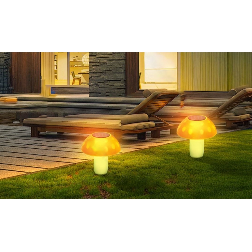Aigostar - LED Solárne svietidlo LED/0,024W/1,2V 200 mAh 2700K IP44 hríbik