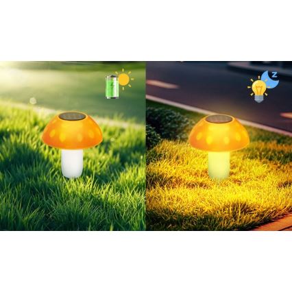 Aigostar - LED Solárne svietidlo LED/0,024W/1,2V 200 mAh 2700K IP44 hríbik