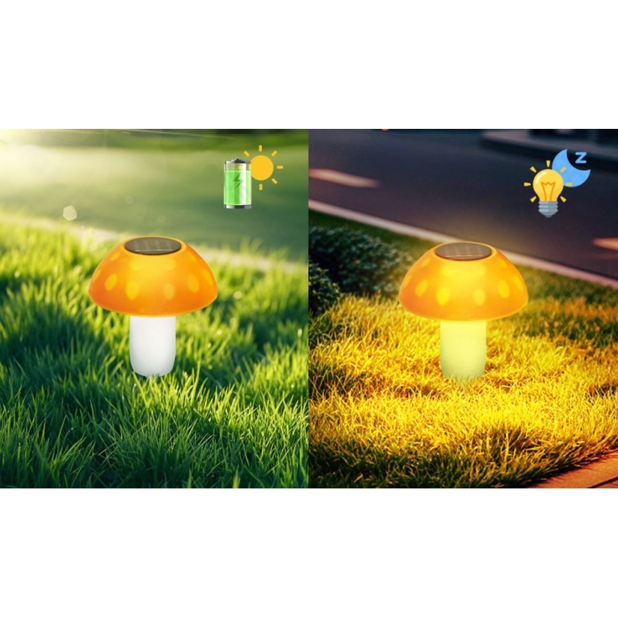 Aigostar - LED Solárne svietidlo LED/0,024W/1,2V 200 mAh 2700K IP44 hríbik