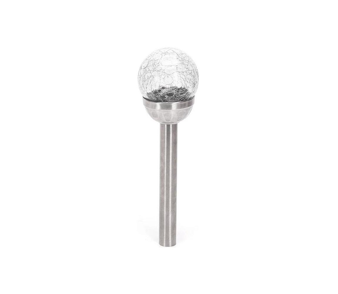 B.V.  - LED solárne svietidlo LED/2V 6500K IP44 40 mAh strieborné B10201AEGH