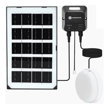 Aigostar - LED solárne svietidlo LED/35W/12V 3000 mAh 6500K IP65 priemer 16,8 cm + diaľkové ovládanie