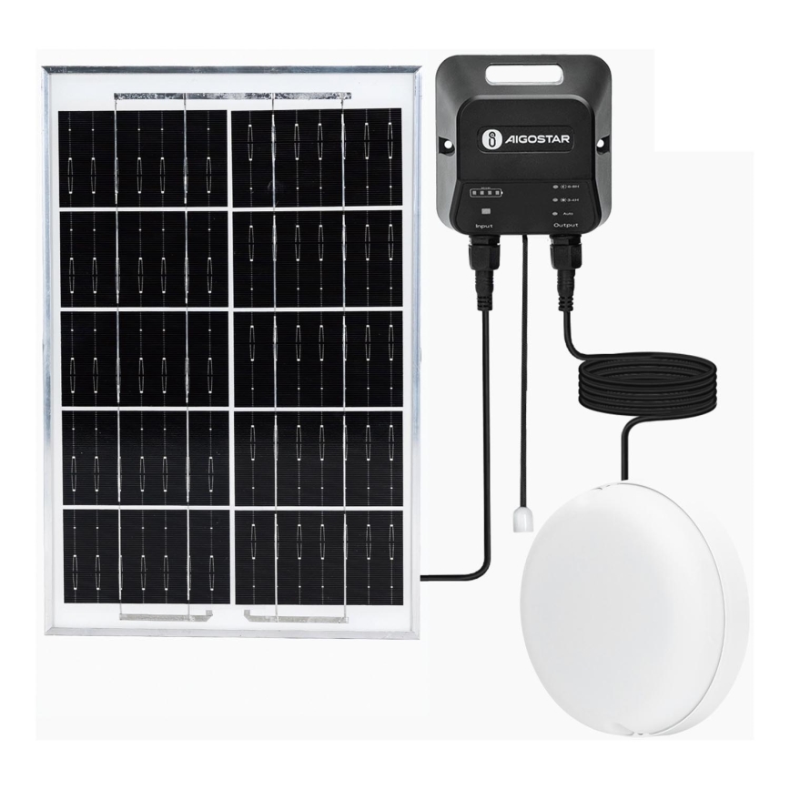 Aigostar - LED Solárne svietidlo LED/70W/12V 6000 mAh 6500K pr. 20,5 cm + diaľkové ovládanie