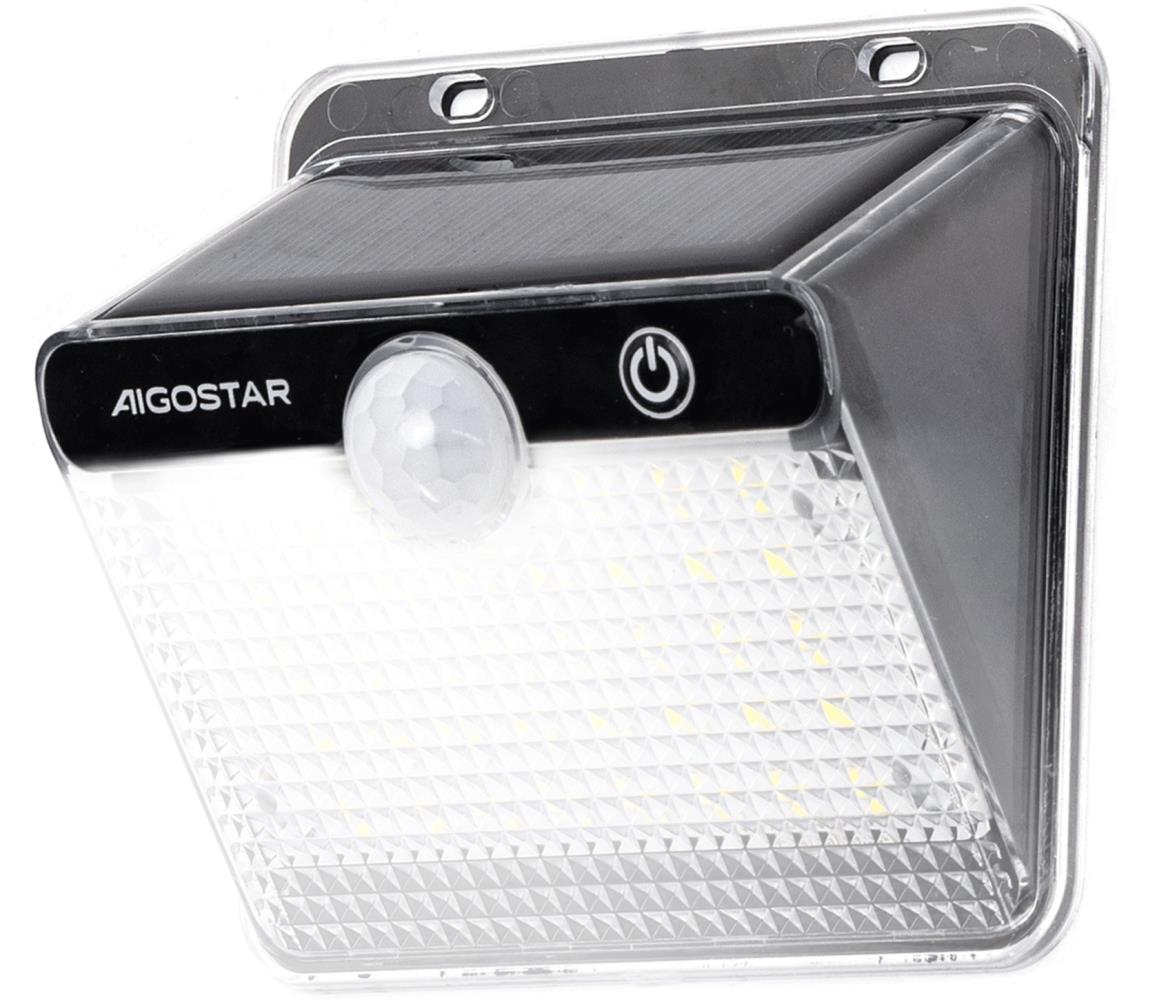 B.V. -LED Solárne svietidlo so senzorom LED/3,7 V 6500 K 1200 mAh IP65 čierne B1020136J