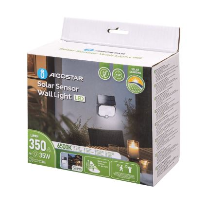 Aigostar - LED Solárne svietidlo so senzorom pohybu LED/2,4W/3,7V IP65