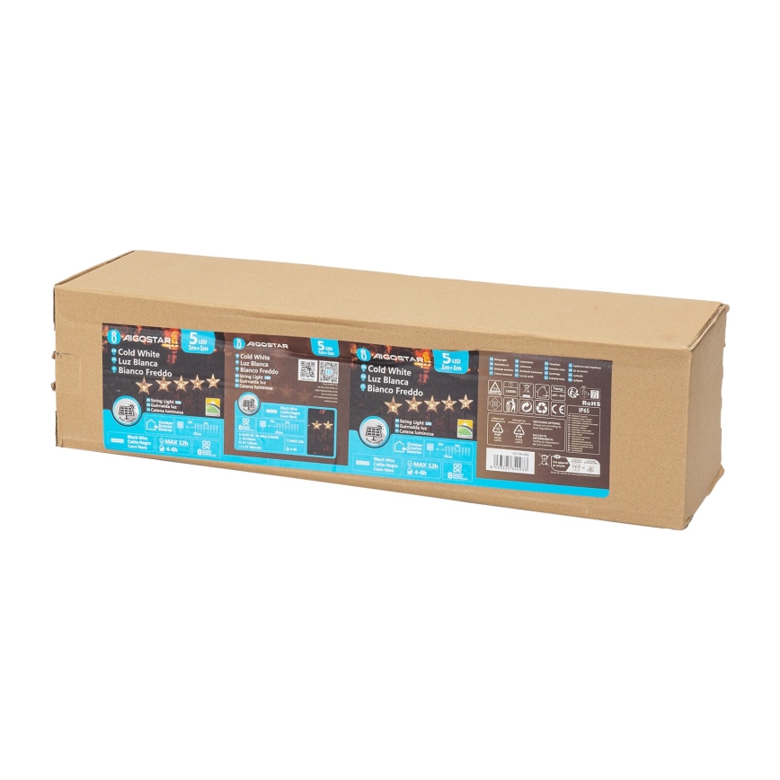 Aigostar - LED Solárne vianočné svietidlo LED/0,054W/1,2V 1m IP65 800 mAh studená biela