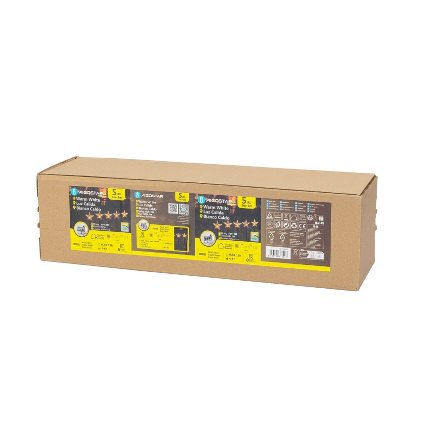 Aigostar - LED Solárne vianočné svietidlo LED/0,054W/1,2V 1m IP65 800 mAh teplá biela