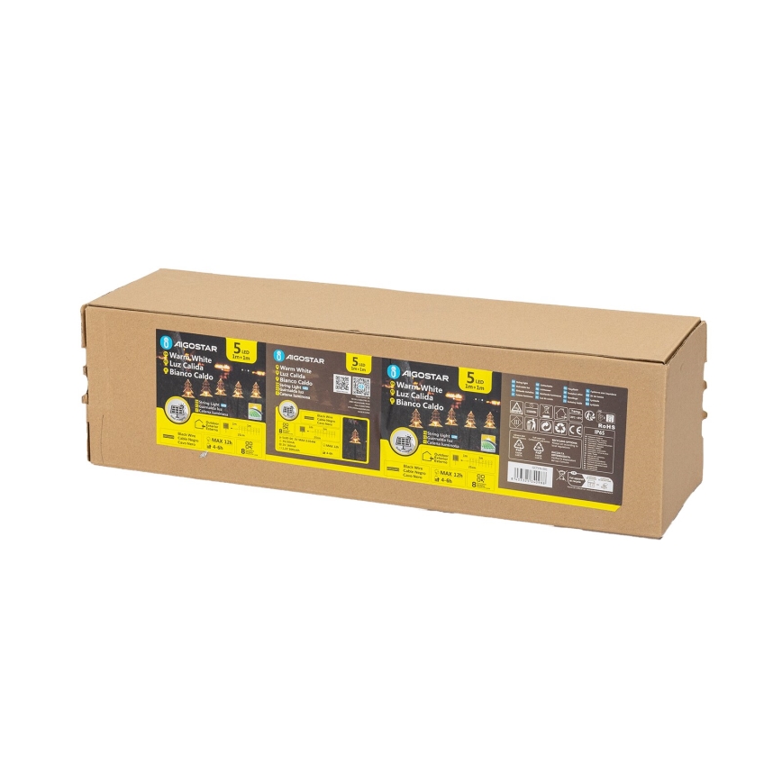 Aigostar - LED Solárne vianočné svietidlo LED/0,054W/1,2V 1m IP65 teplá biela