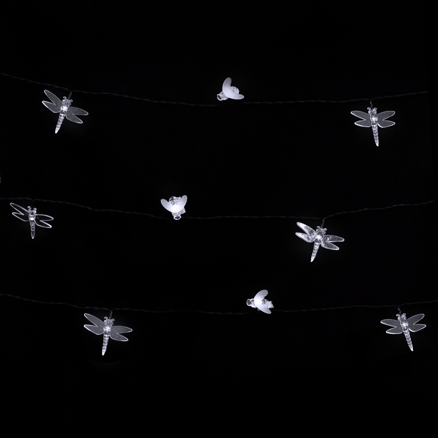 Aigostar - LED solárna dekoračná reťaz 50×LED/8 režimov, 10 m, 800 mAh, IP65, studená biela