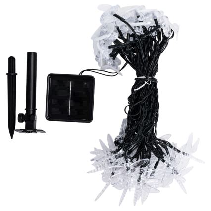 Aigostar - LED solárna dekoračná reťaz 50×LED/8 režimov, 10 m, 800 mAh, IP65, studená biela