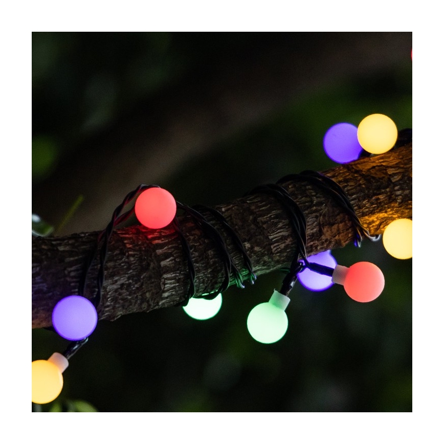 Aigostar - LED solárny dekoračný reťazec 50xLED/8 funkcií 12 m IP65 800 mAh multicolor