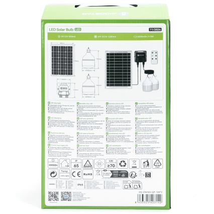 Aigostar - LED Solárny luster 2xLED/35W/12V 6000 mAh 6500K pr. 10 cm + diaľkové ovládanie