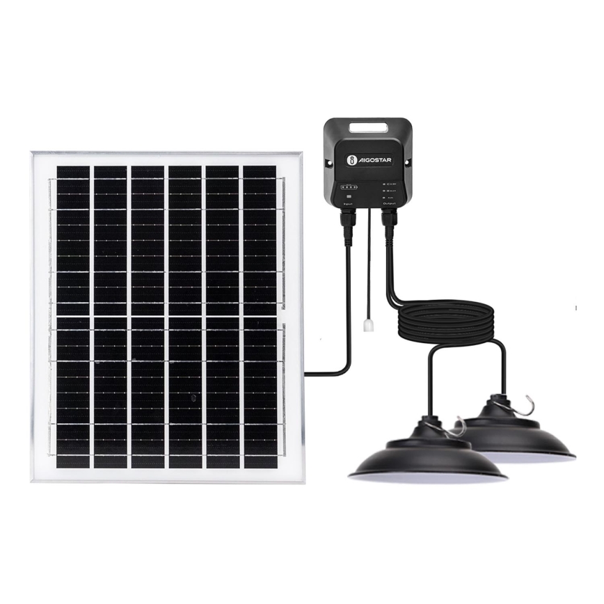 Aigostar - LED Solárny luster 2xLED/70W/12V 12000 mAh 6500K pr. 23,5 cm + diaľkové ovládanie