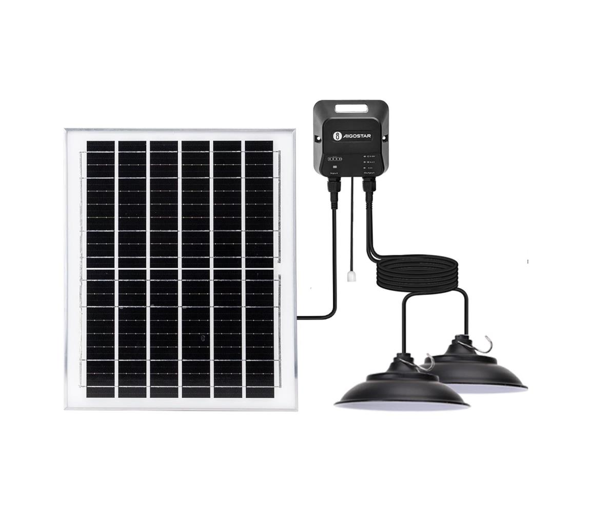 B.V. - LED solárny luster 2xLED/70W/12V 12000 mAh 6500K priemer 23,5 cm B1020135P