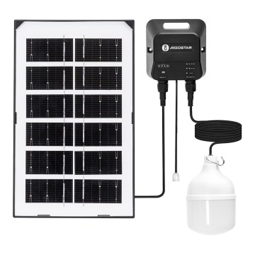 Aigostar - LED solárny luster LED/35W/12V 3000 mAh 6500K IP65 priemer 10 cm + diaľkové ovládanie
