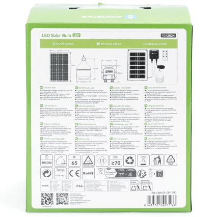 Aigostar - LED Solárny luster LED/35W/12V 3000 mAh 6500K pr. 10 cm + diaľkové ovládanie