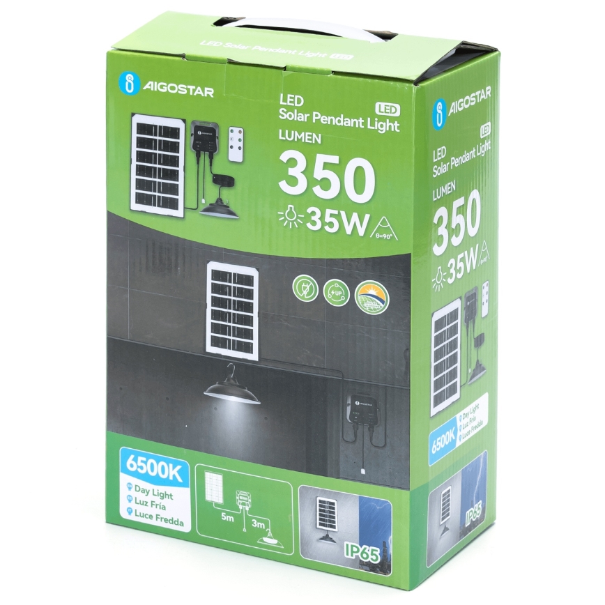Aigostar - LED Solárny luster LED/35W/12V 3000 mAh 6500K pr. 15 cm + diaľkové ovládanie