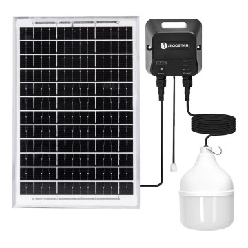 Aigostar - LED solárny luster LED/70W/12V 6000 mAh 6500K IP65 priemer 12 cm + diaľkové ovládanie