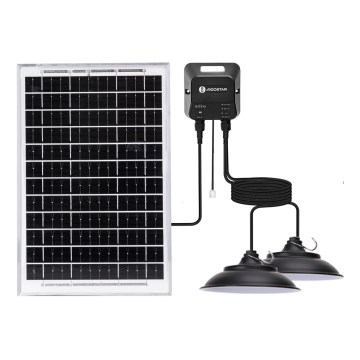 Aigostar - LED solárny luster so senzorom 2xLED/35W/12V 6000 mAh 6500K IP65 pr. 15 cm + diaľkové ovládanie