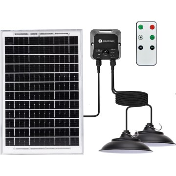 Aigostar - LED solárny luster so senzorom 2xLED/35W/12V 6000 mAh 6500K IP65 pr. 15 cm + diaľkové ovládanie
