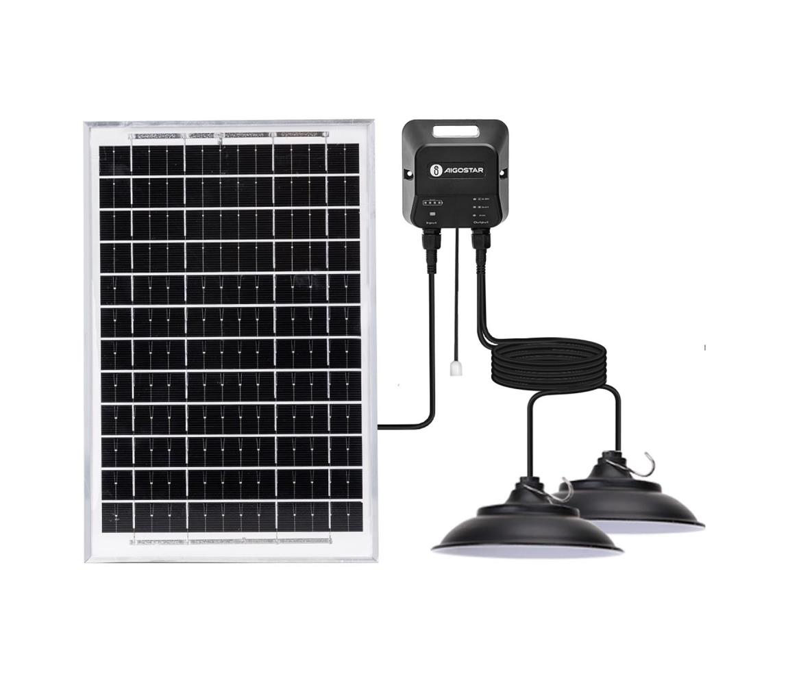 B.V. - LED solárny luster so senzorom 2xLED/35W/12V 6000 mAh 6500K priemer 15 cm B1020135O