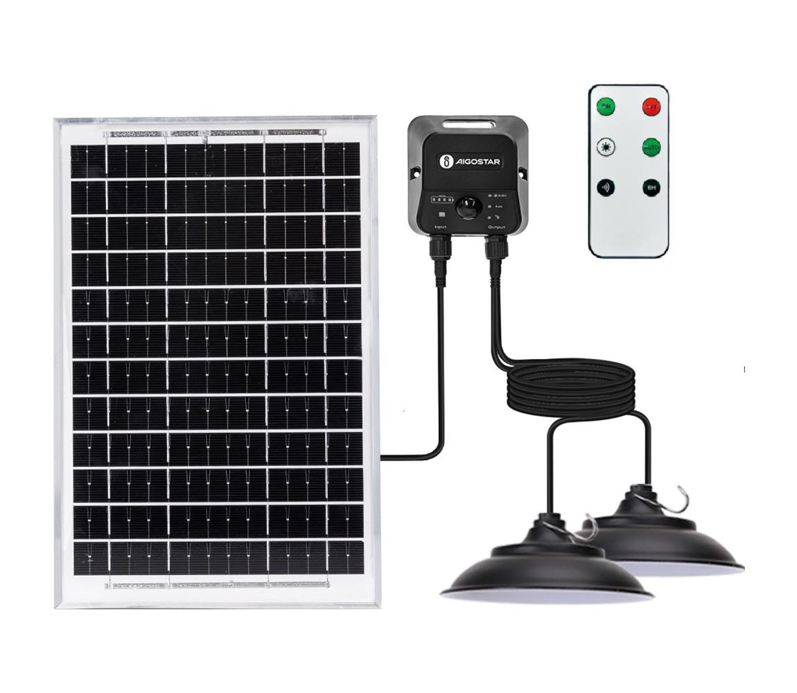 B.V. - LED solárny luster so senzorom 2xLED/35W/12V 6000mAh 6500K pr.15cm+DO B1020135S