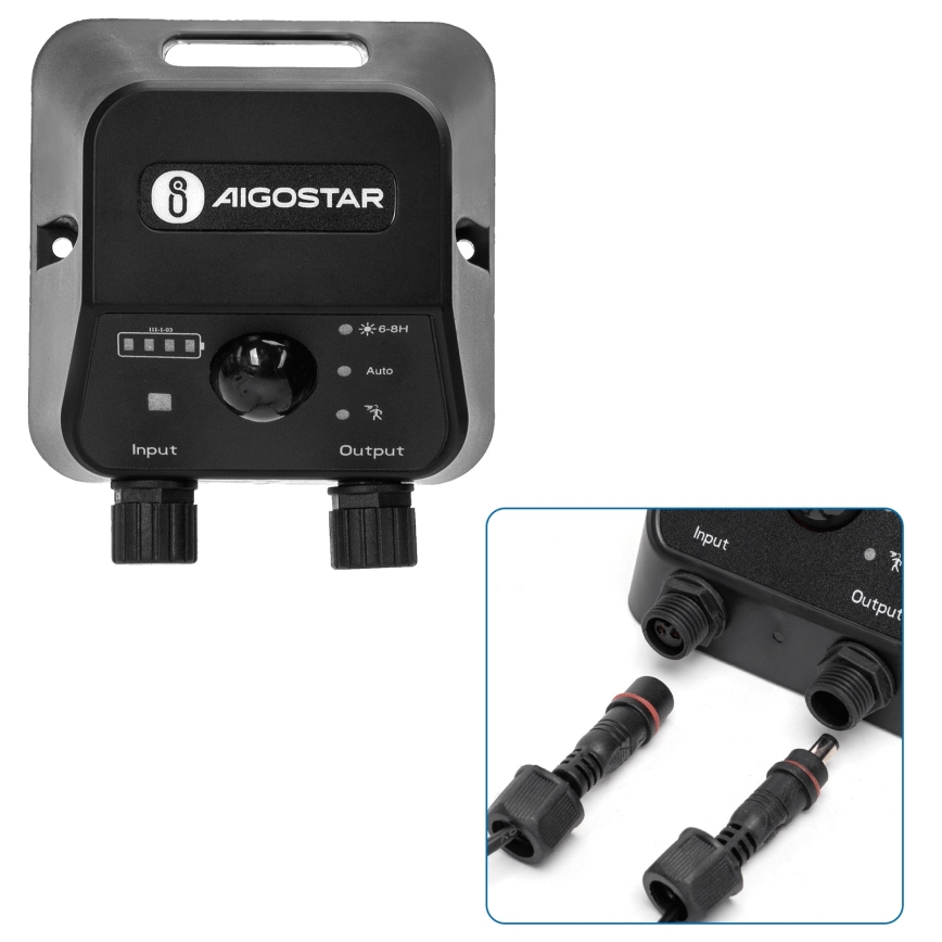 Aigostar - LED Solárny luster so senzorom 2xLED/70W/12V 12000 mAh 6500K pr. 12 cm + diaľkové ovládanie