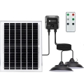 Aigostar - LED solárny luster so senzorom 2×LED/70W/12V 12000 mAh 6500K IP65 priemer 23,5 cm + diaľkové ovládanie