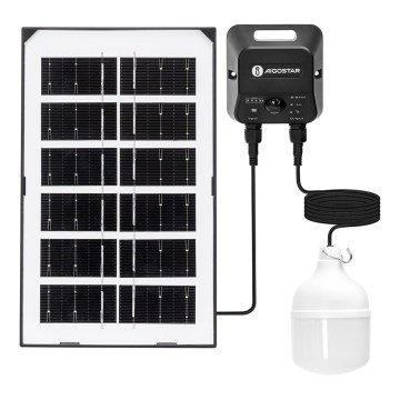 Aigostar - LED solárny luster so senzorom LED/35W/12V 3000 mAh 6500K IP65 priemer 10 cm + diaľkové ovládanie