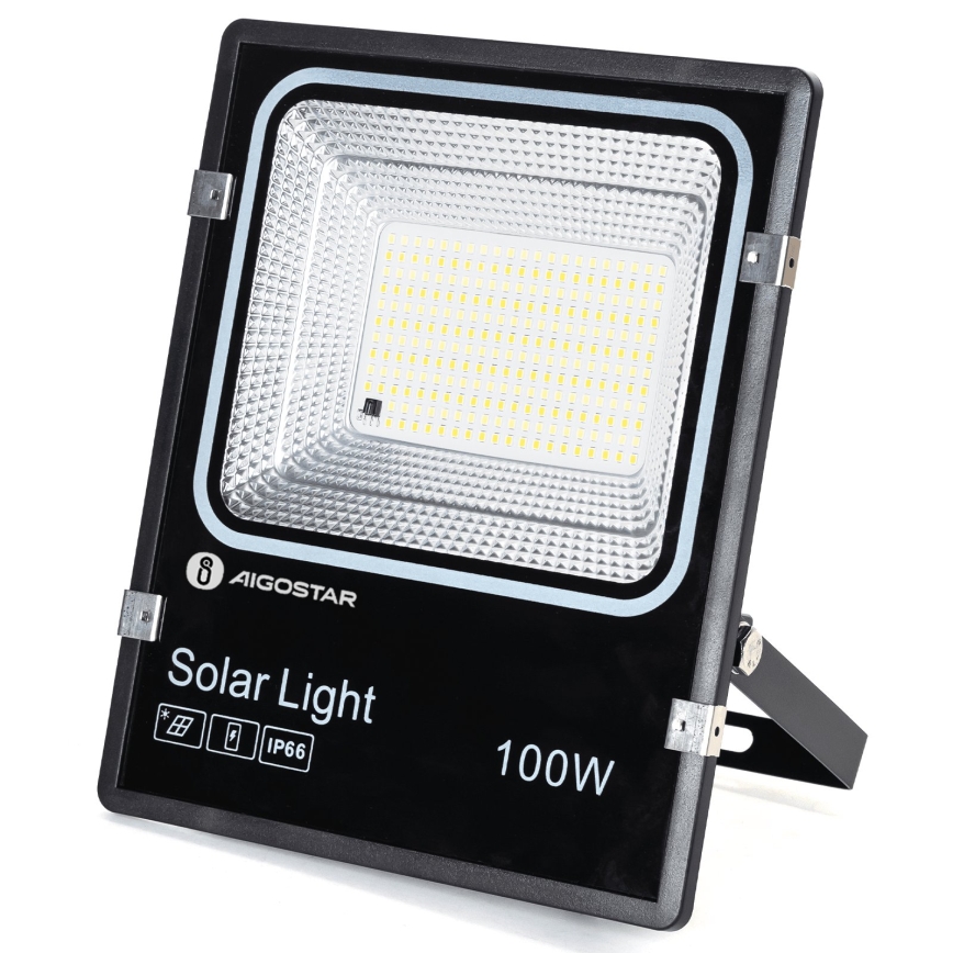 Aigostar - LED solárny reflektor LED/100W/3,2V 2000mAh 3000K/4000K/6500K IP66 + diaľkové ovládanie