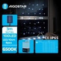 Aigostar - LED Solárny  reťaz 100xLED/8 funkcií 4x1m 800 mAh IP65 studená biela