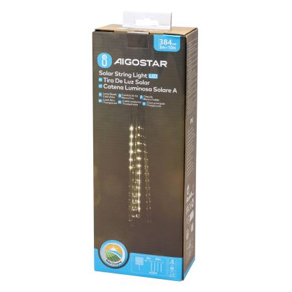 Aigostar - LED solárna vianočná reťaz 384xLED/13m IP65 1200 mAh studená biela