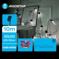 Aigostar - LED solárny vianočný reťazec 20xLED/8 funkcií 11,5m 1200 mAh IP65 studená biela