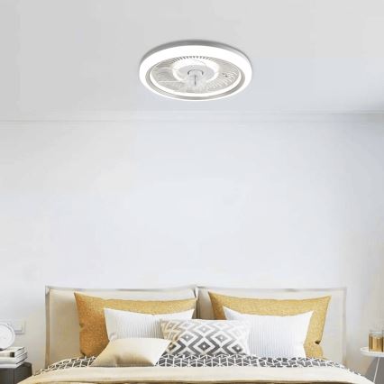 Aigostar - LED Stmievateľné stropní ventilátor LED/40W/230V 2700/4000/6500K pr. 50 cm + diaľkové ovládanie biela