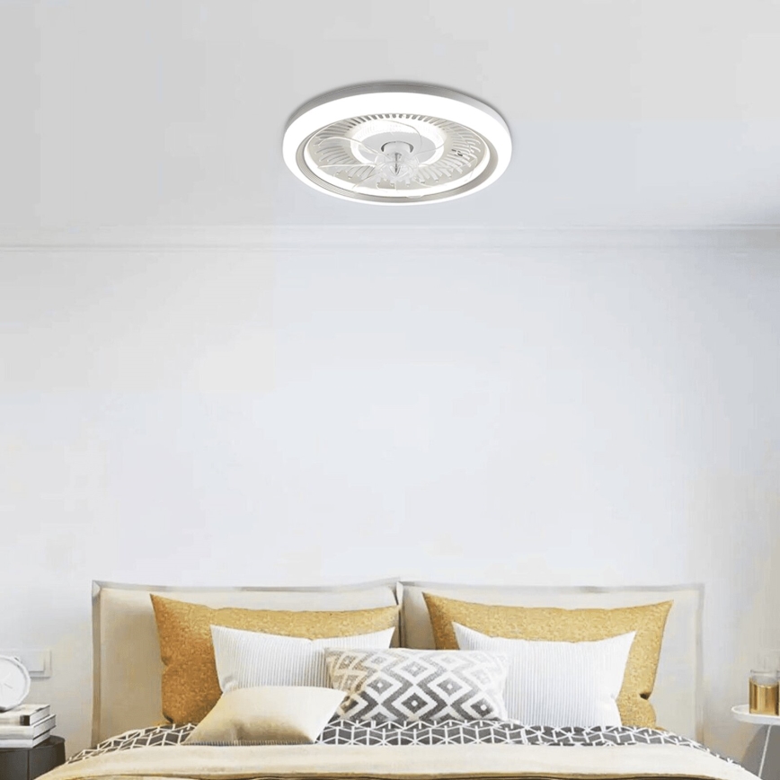 Aigostar - LED Stmievateľné stropní ventilátor LED/40W/230V 2700/4000/6500K pr. 50 cm + diaľkové ovládanie biela