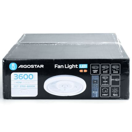 Aigostar - LED Stmievateľné stropní ventilátor LED/40W/230V 2700/4000/6500K pr. 50 cm + diaľkové ovládanie biela