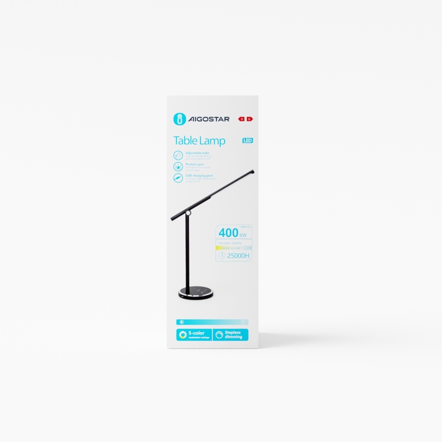 Aigostar - LED Stmievateľná dotyková stolná lampa LED/8W/230V 3000-6000K čierna