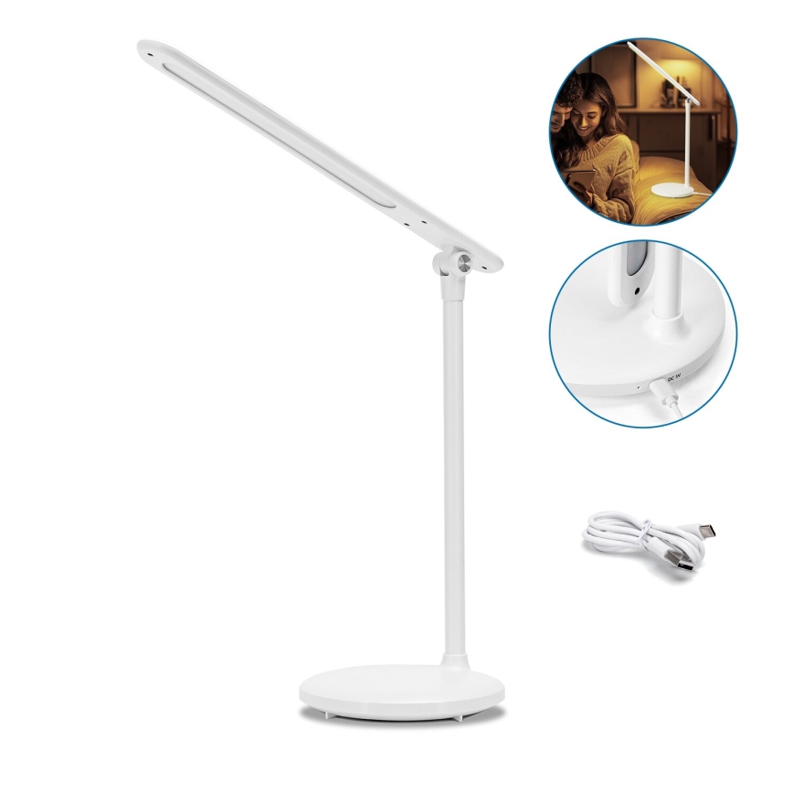 Aigostar - LED Stmievateľná nabíjacia dotyková stolná lampa LED/3W/5V 1200mAh 3000/4000/6500K