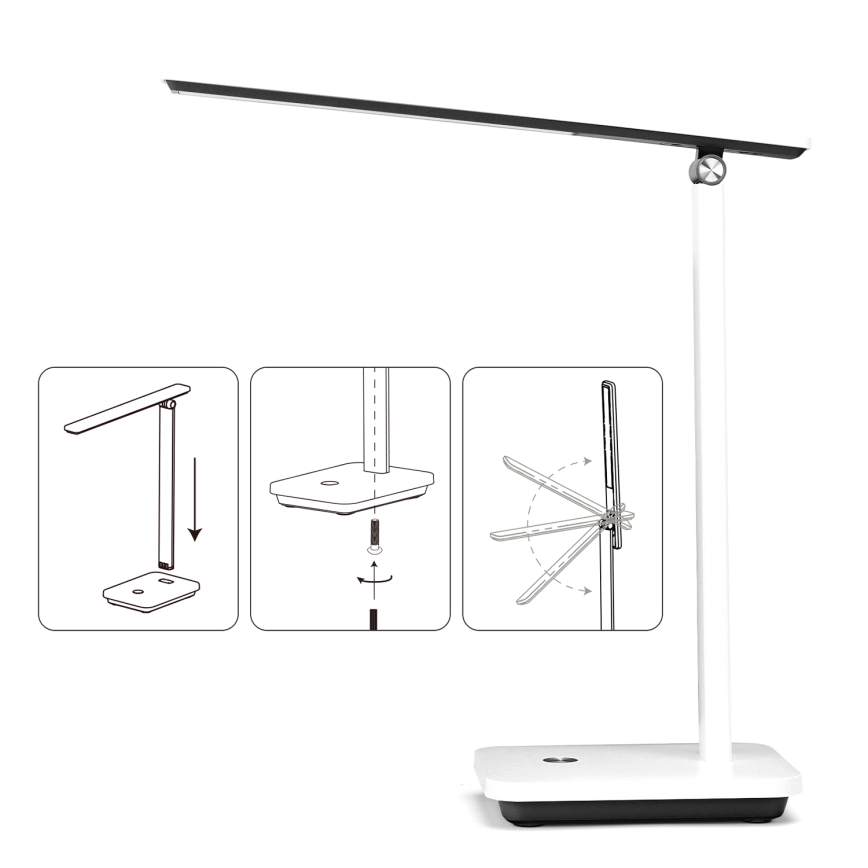 Aigostar - LED Stmievateľná stolná lampa LED/5W/5V 3000-6500K biela/čierna