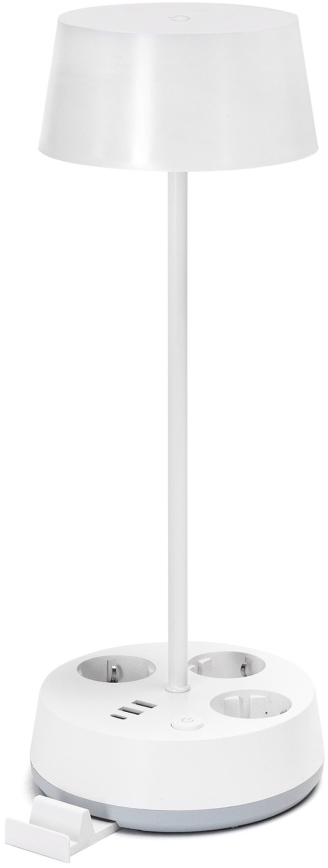 Aigostar - LED stmievateľná stolová lampa so zásuvkami a USB LED/4,6W/230V 3000/4000/6500K biela