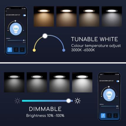 Aigostar - LED Stmievateľné podhľadové svietidlo 12W/230V pr. 17 cm Wi-Fi