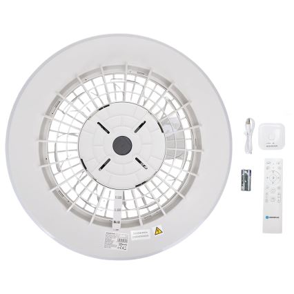 Aigostar - LED Stmievateľné stropné svietidlo s ventilátorom MESH LED/40W/230V 2700-6500K biela + diaľkové ovládanie