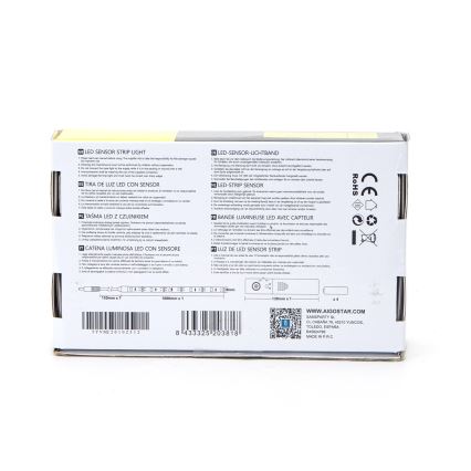 Aigostar - LED Stmievateľný pásik so senzorom 1m LED/2W/4xAAA 3000K IP65