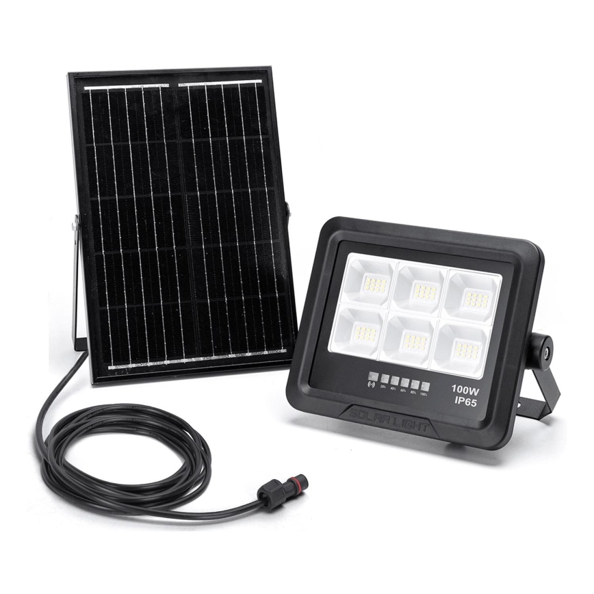 Aigostar - LED Stmievateľný solárny reflektor LED/100W/3,4V IP65 + diaľkové ovládanie